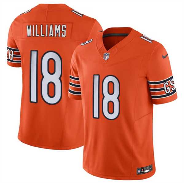 Men & Women & Youth Chicago Bears #18 Caleb Williams Orange 2024 Draft F.U.S.E. Vapor Stitched Jersey
